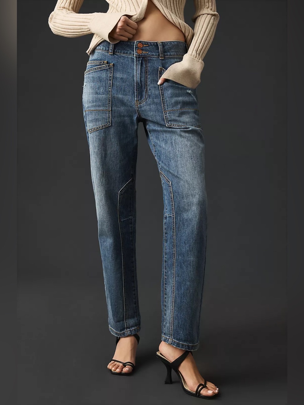 Anthropologie The Wanderer Cuffed Relaxed-Leg Jeans by Pilcro Size 27